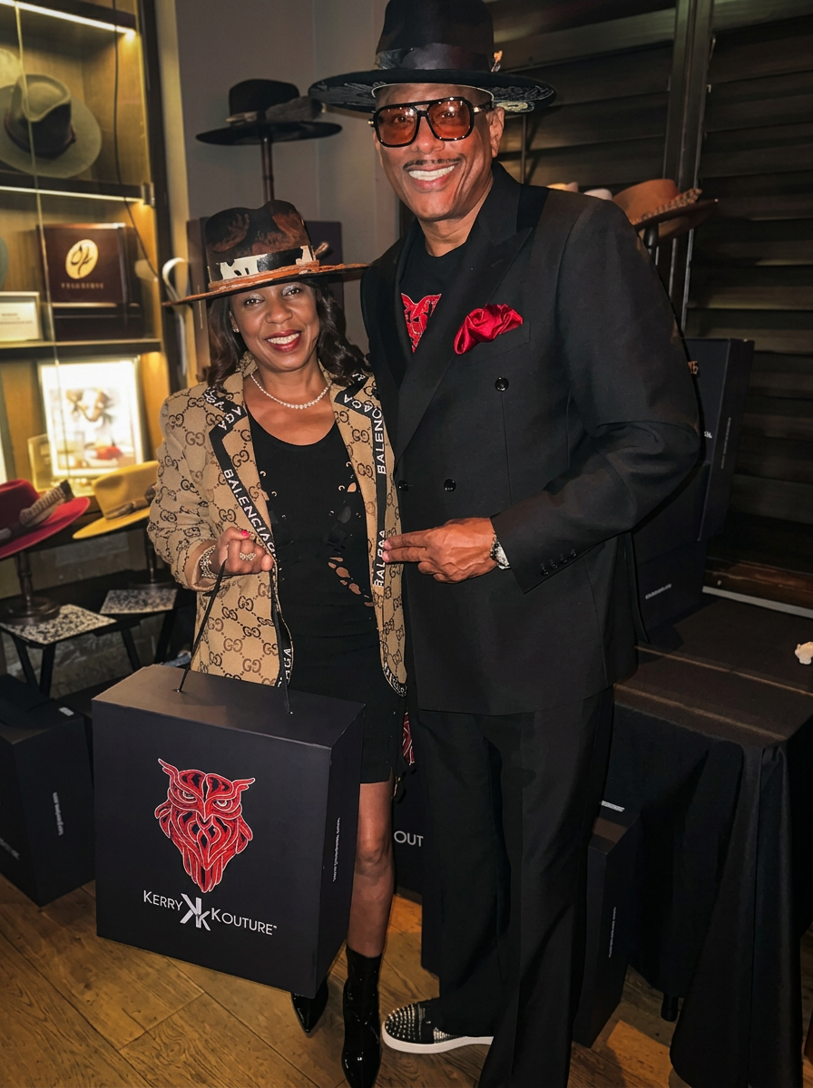 Kerry Kouture clients with the house presentation box inside the boutique